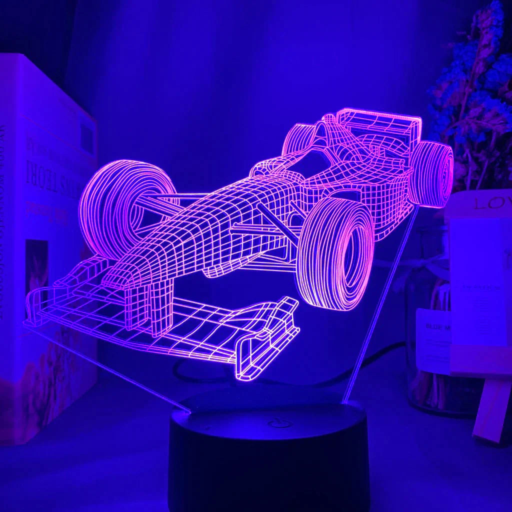 3D Formula 1 Illusion Lamp with 7 Color Modes