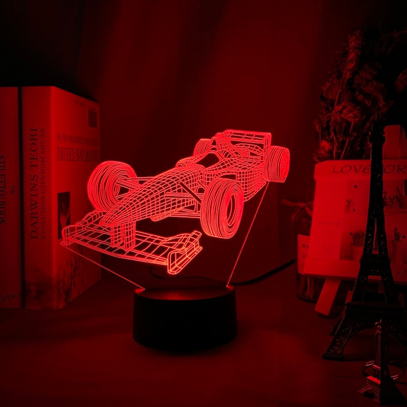 3D Formula 1 Illusion Lamp with 7 Color Modes