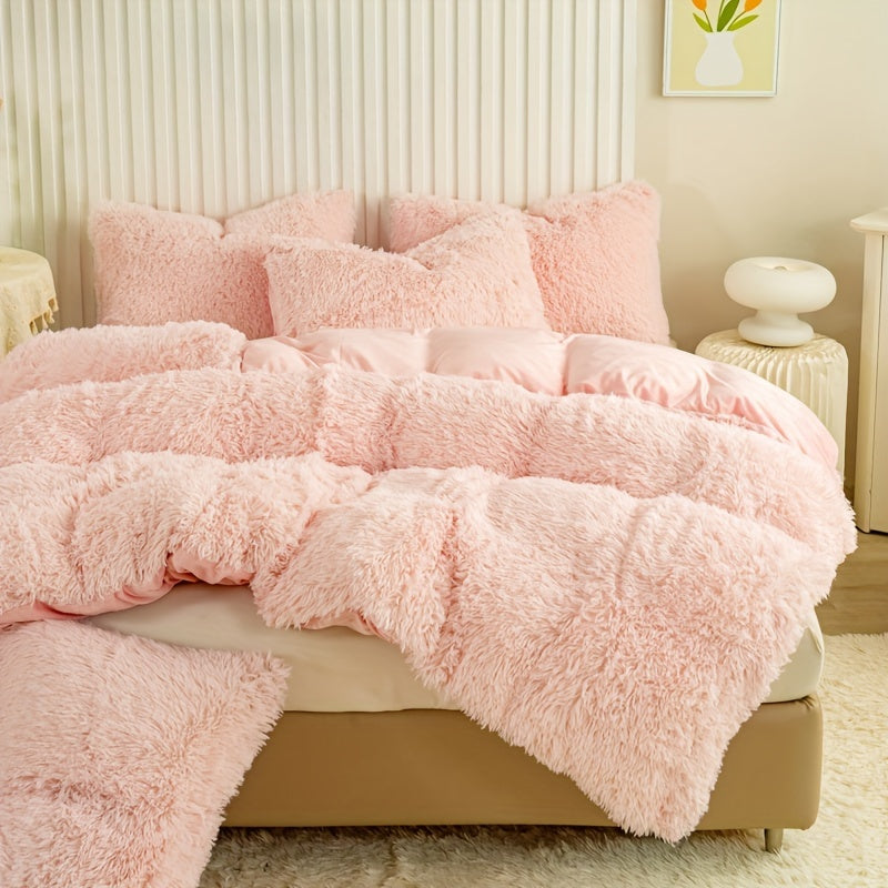 Ultra Soft Plush Duvet Cover Set with Zipper Closure