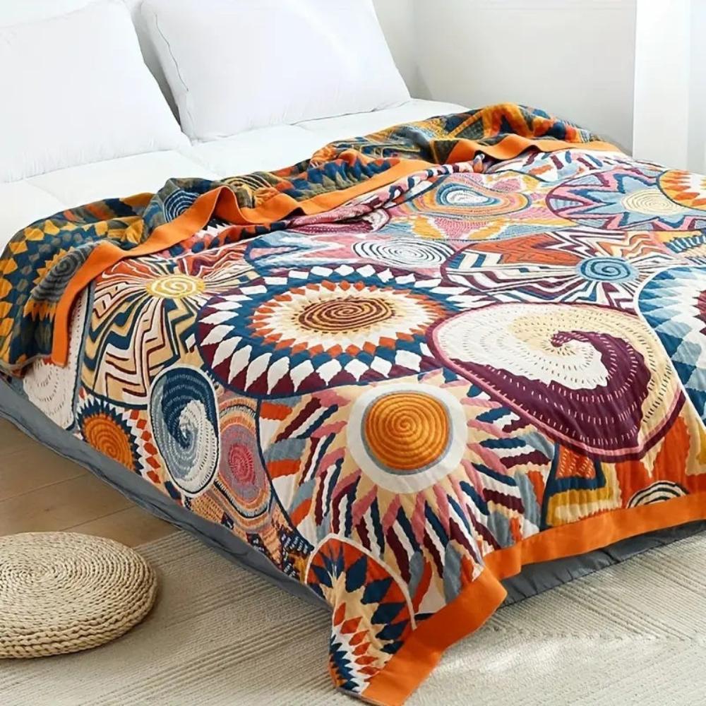 All-Season Soft Cotton Sunburst Blanket