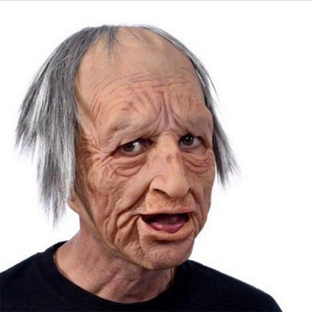 Realistic Old Man Latex Halloween Mask for Adults