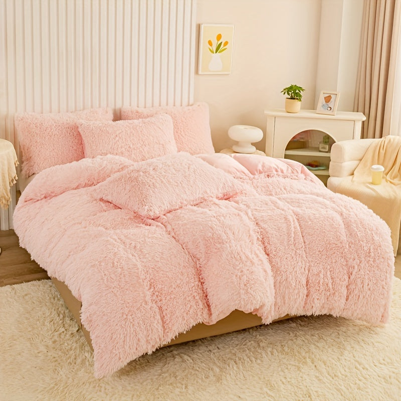 Ultra Soft Plush Duvet Cover Set with Zipper Closure