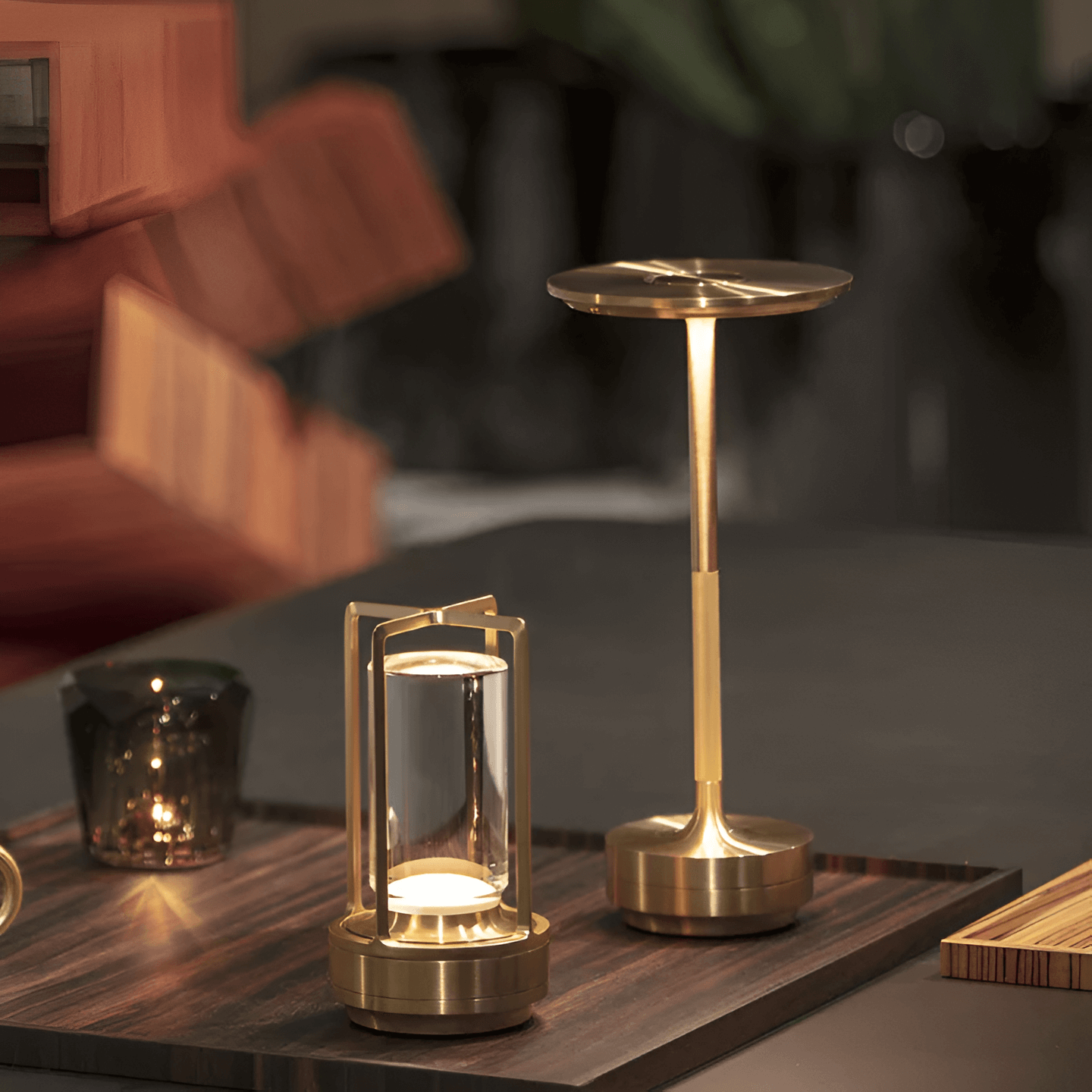 Rechargeable Wireless LED Table Lamp - Portable Touch Control, Metal Finish