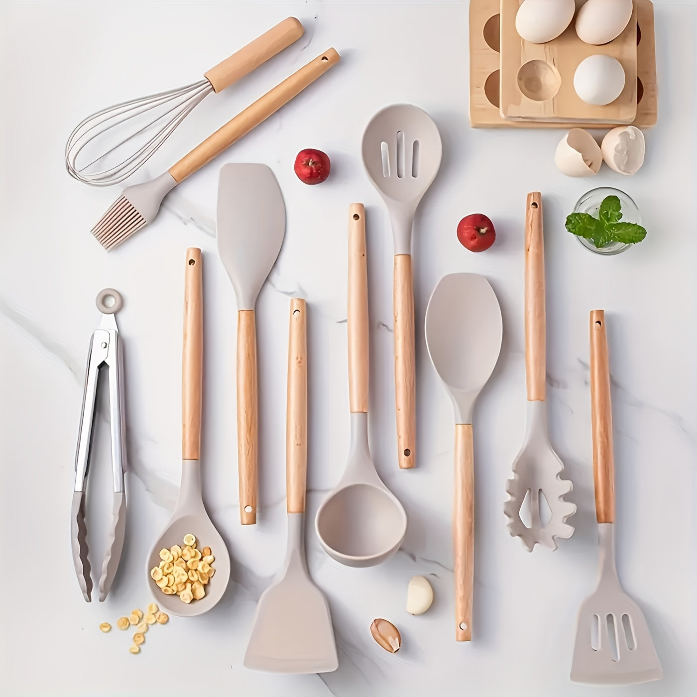 Silicone Kitchen Utensil Set - Heat and Scratch Resistant
