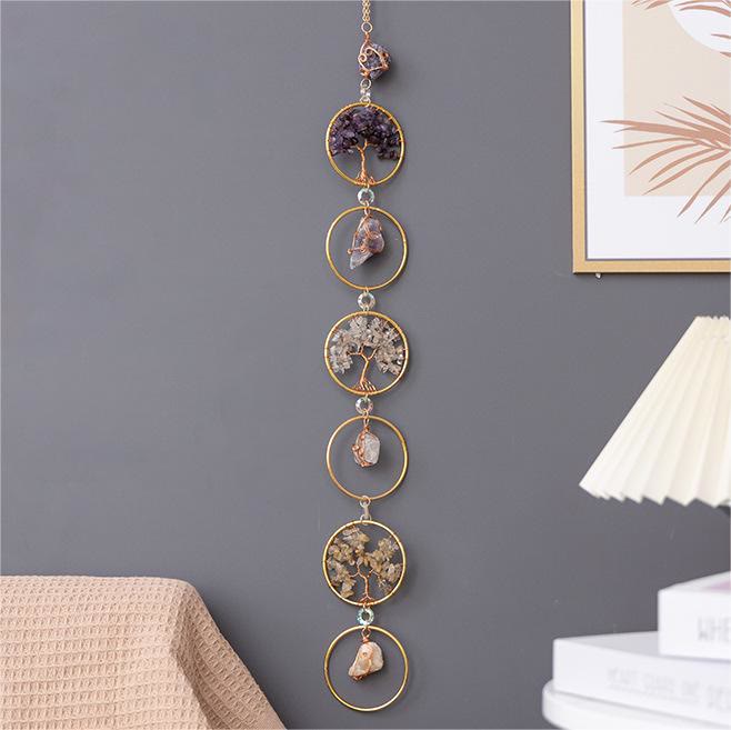 Crystal Tree of Life Wall Decor with 6 Rings