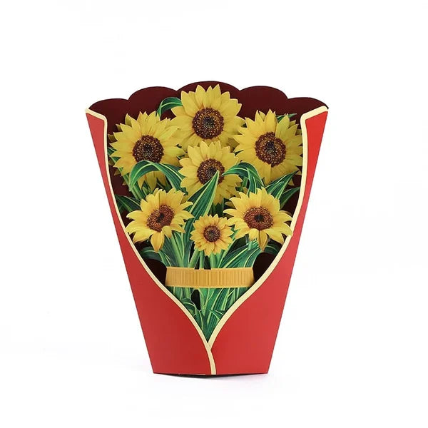Realistic Pop-up Flower Art with Free Greeting Card