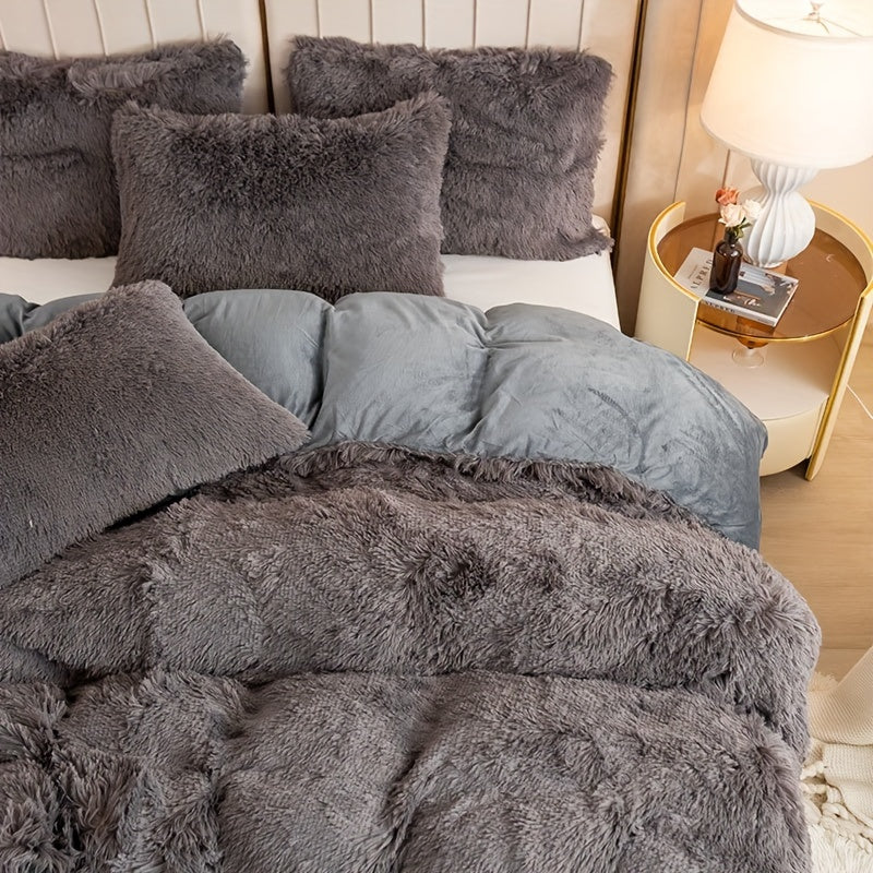 Ultra Soft Plush Duvet Cover Set with Zipper Closure