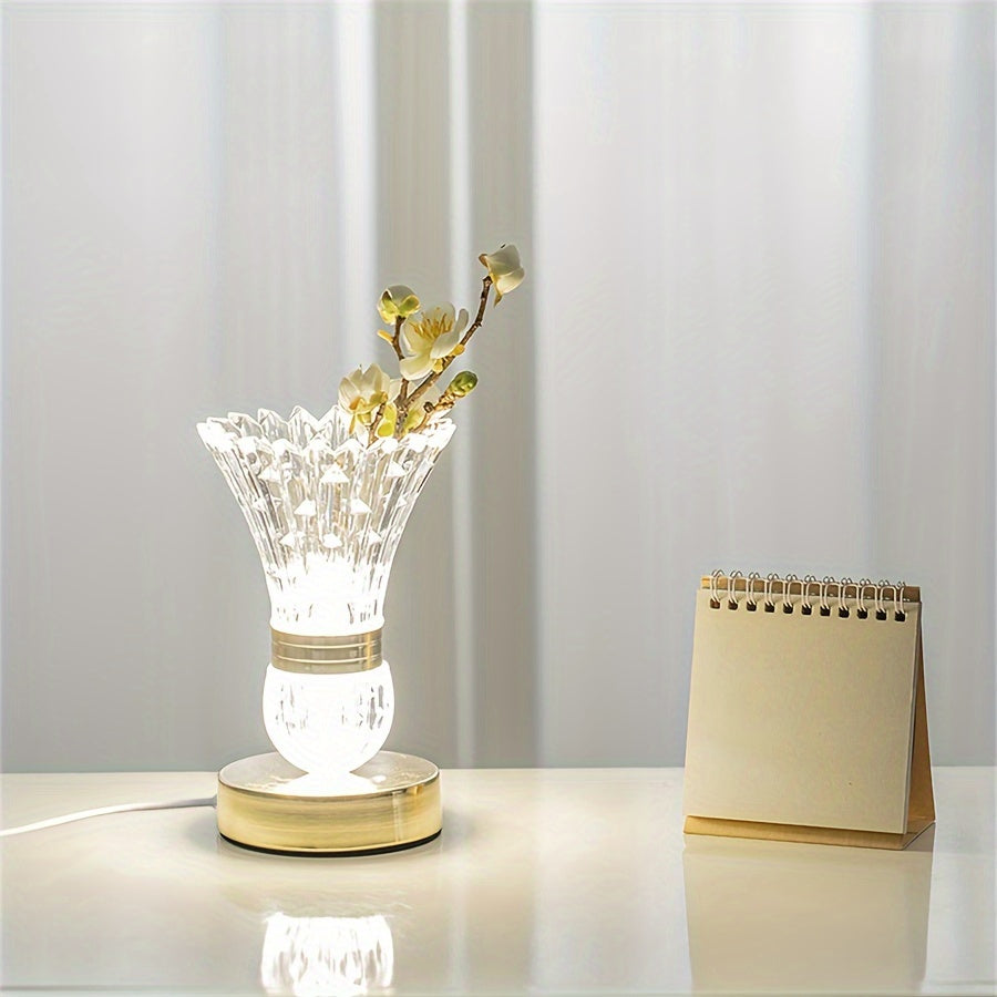 Dimmable LED Crystal Table Lamp with USB Connection