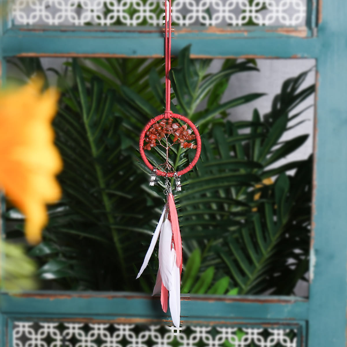 Tree of Life Gemstone Dreamcatcher with Natural Crystals