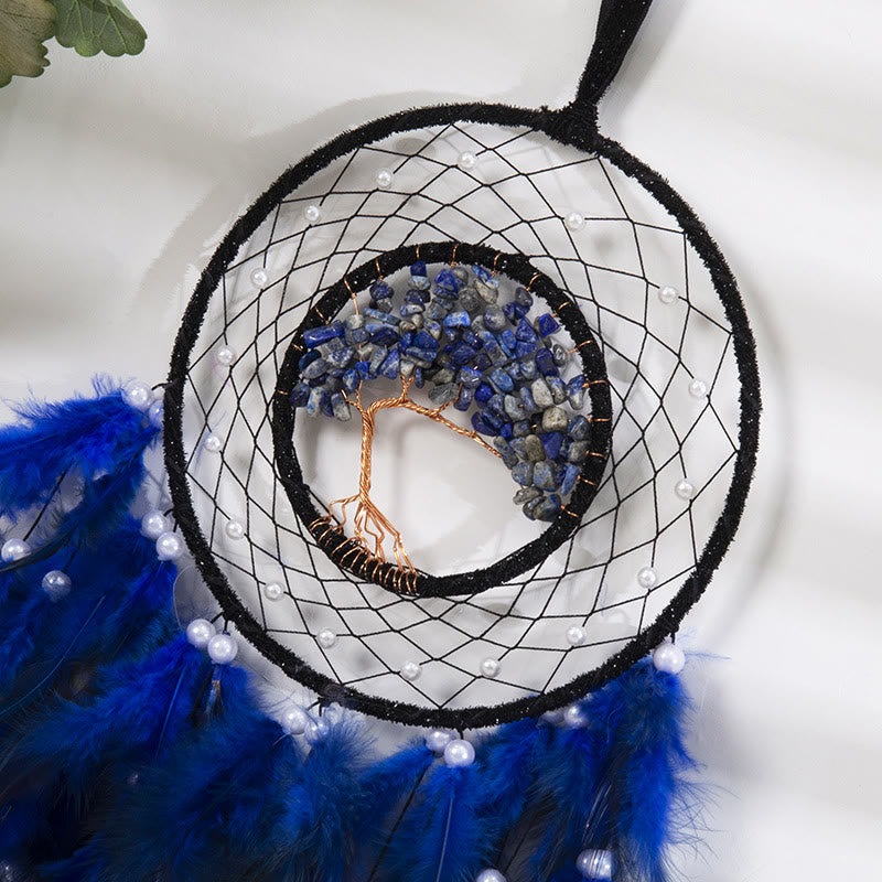 Crystal Tree of Life Dreamcatcher with Natural Gemstones