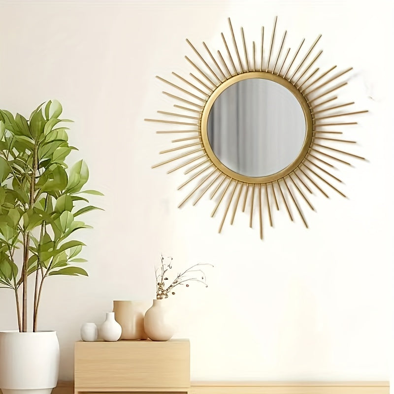 Vintage Sunflower Gold Wall Mirror 11.8 Inch