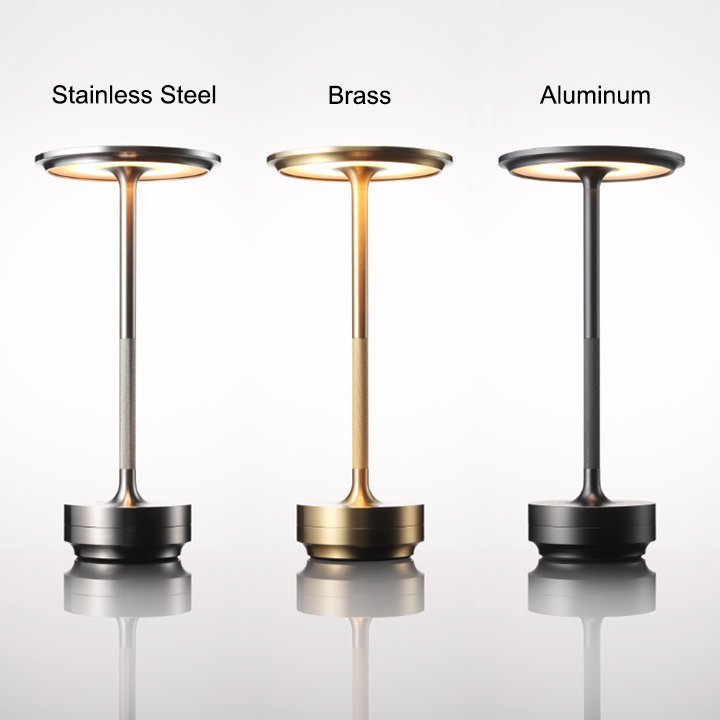 Cordless Dimmable Aluminum Table Lamp - Rechargeable Touch Light