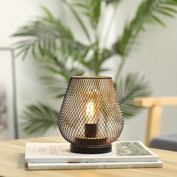 Industrial Metal Table Lamp Set with Warm Ambient Lighting