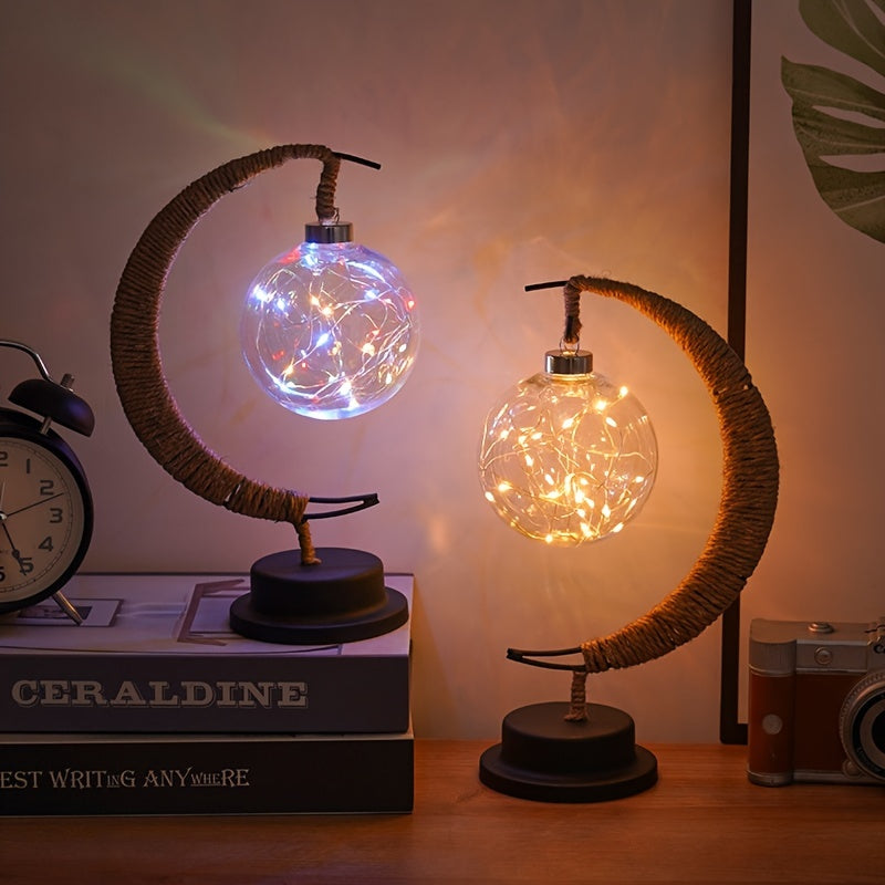Wrought Iron LED MoonGlow Table Lamp