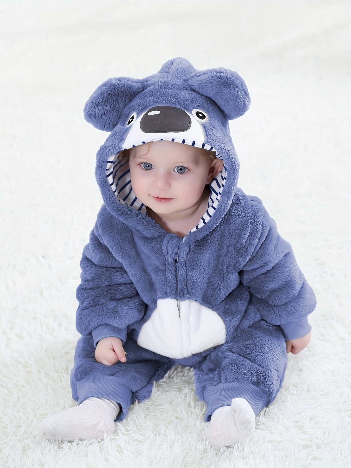 Plush Bear Hooded Romper for Infants