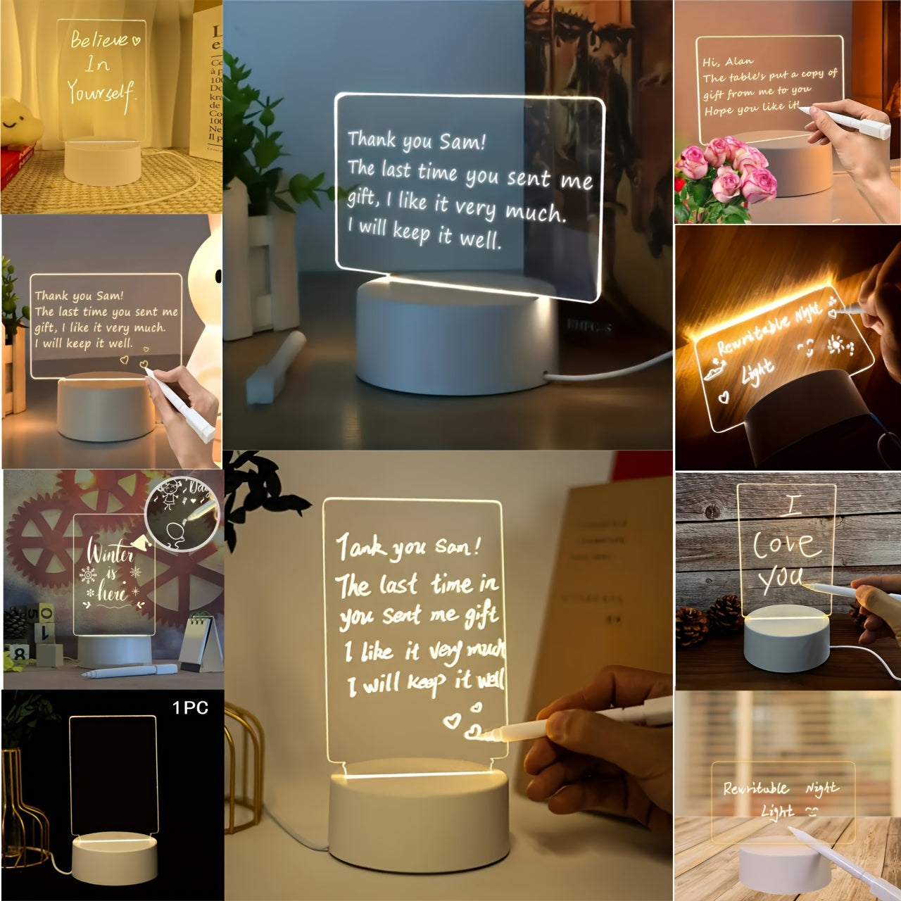 LED Desk Lamp with Integrated Writing Surface and Pen Holder