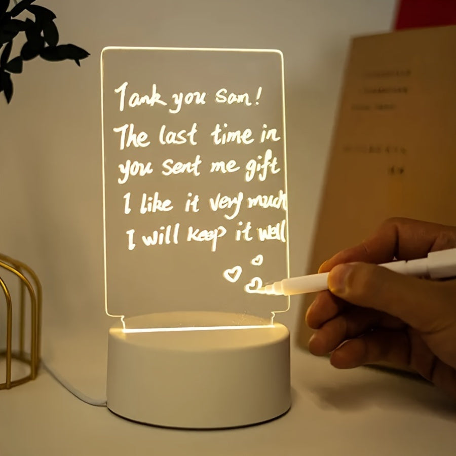 LED Desk Lamp with Integrated Writing Surface and Pen Holder