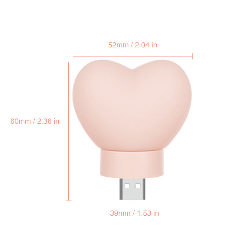 Heart Shaped LED Night Light with Magnetic Battery or USB Connection