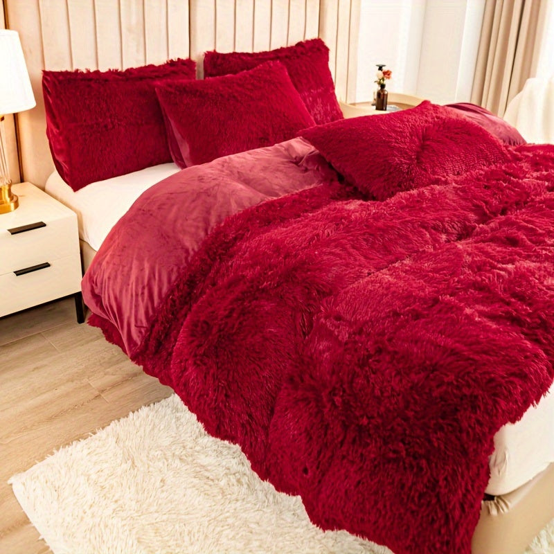 Ultra Soft Plush Duvet Cover Set with Zipper Closure