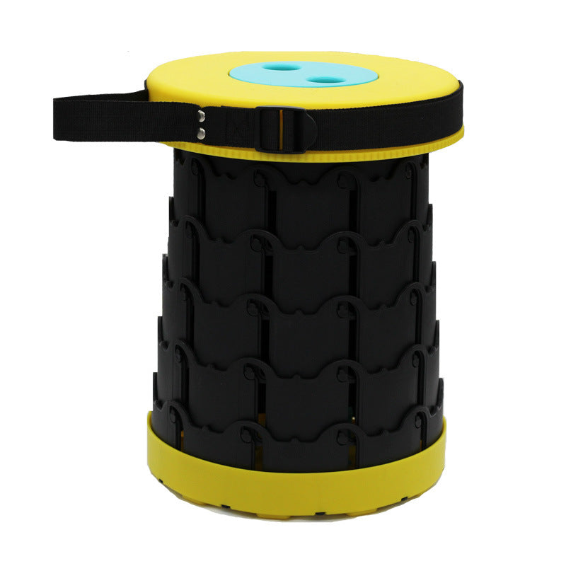Retractable Folding Stool with Adjustable Height and High Load Capacity
