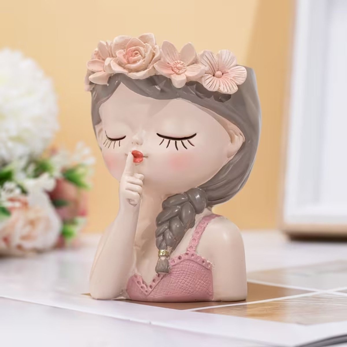 Fairy Flower Pot with Shushing Fairy Design