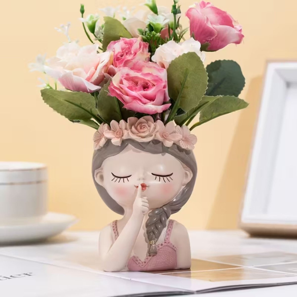 Fairy Flower Pot with Shushing Fairy Design