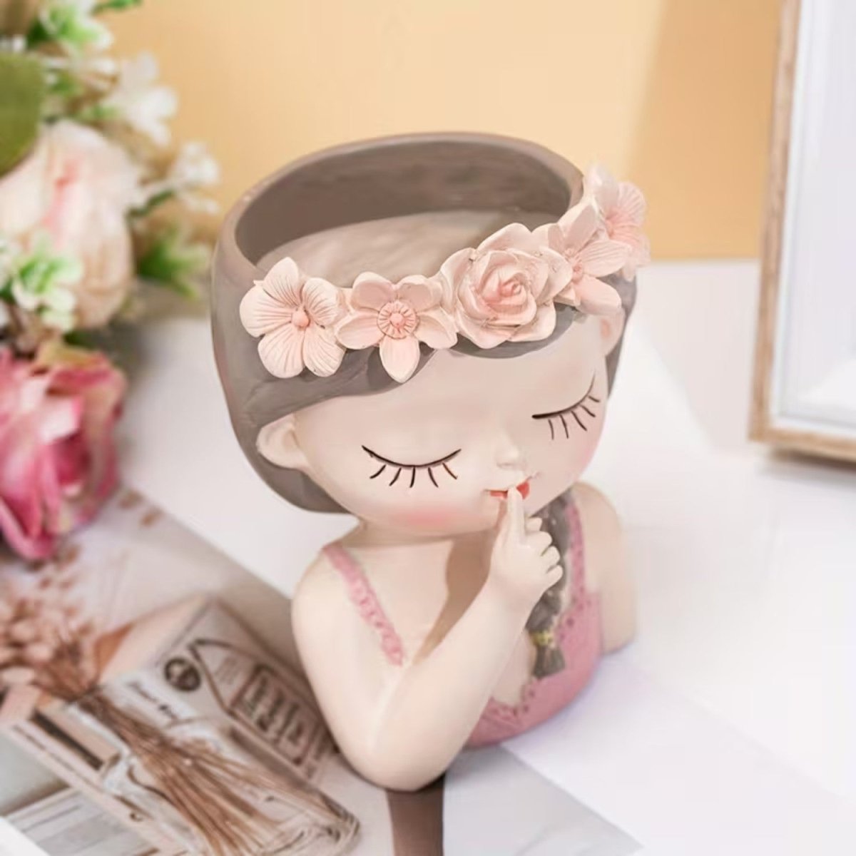 Fairy Flower Pot with Shushing Fairy Design