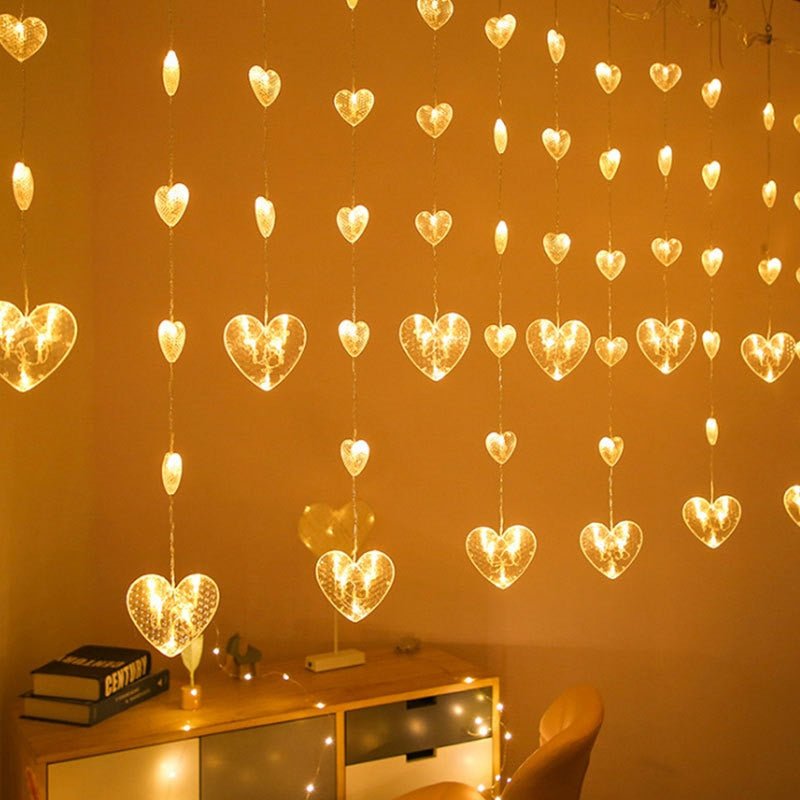 Heart-Shaped Fairy String Lights for Bedroom Decor