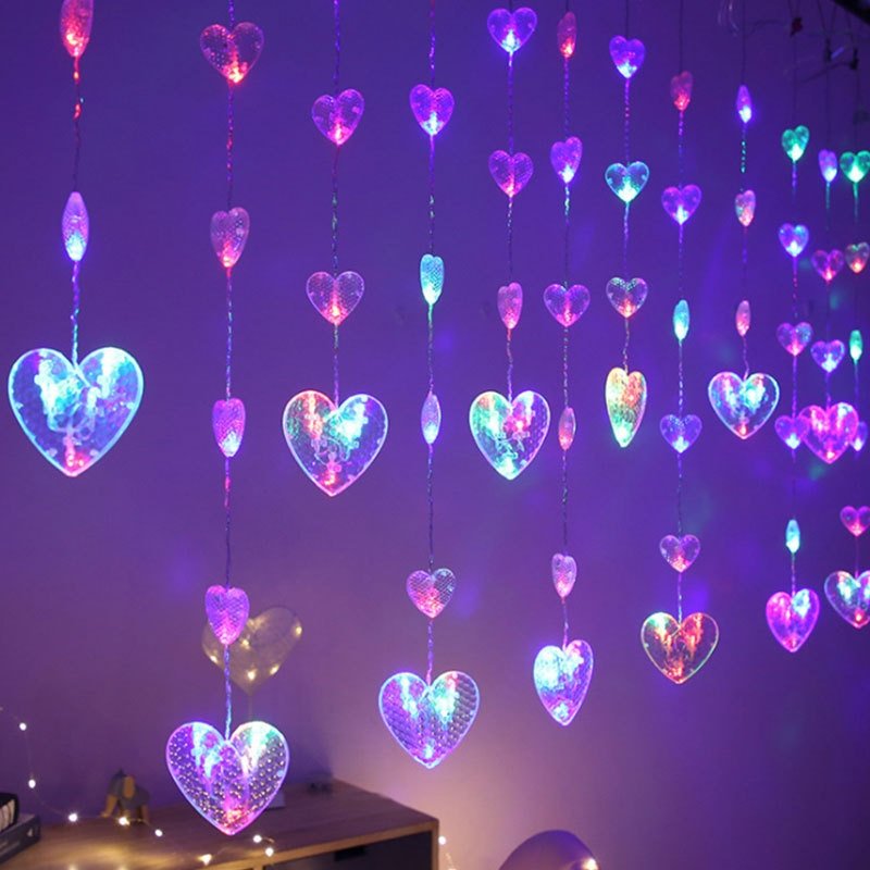 Heart-Shaped Fairy String Lights for Bedroom Decor