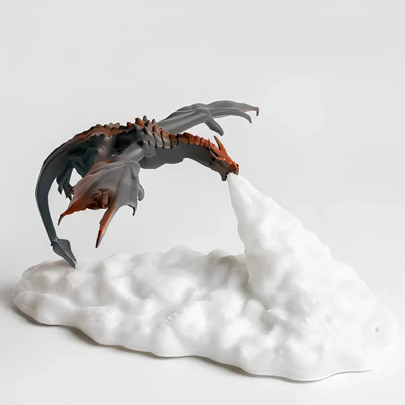 LED Rechargeable Dragon Night Light with Flame Effect