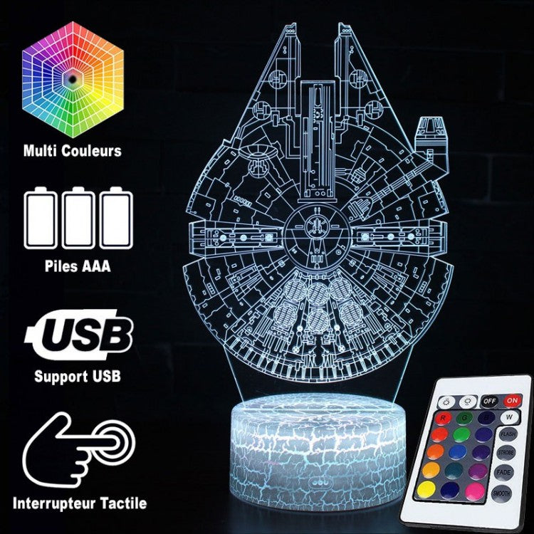 3D Star Wars Millennium Falcon LED Lamp