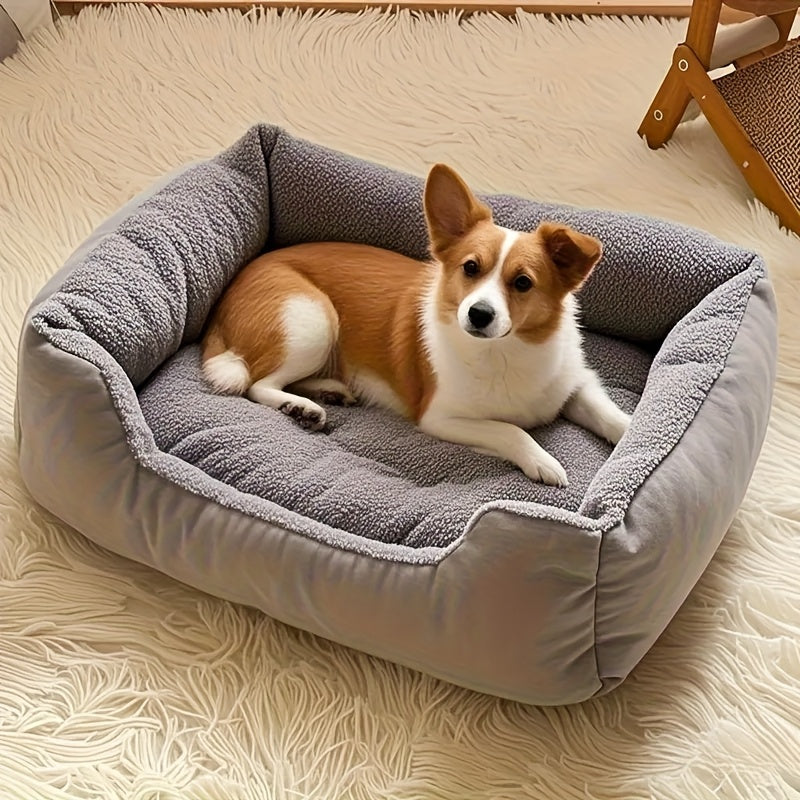 Soft Plush Pet Pillow with Raised Edges for Small Dogs and Cats