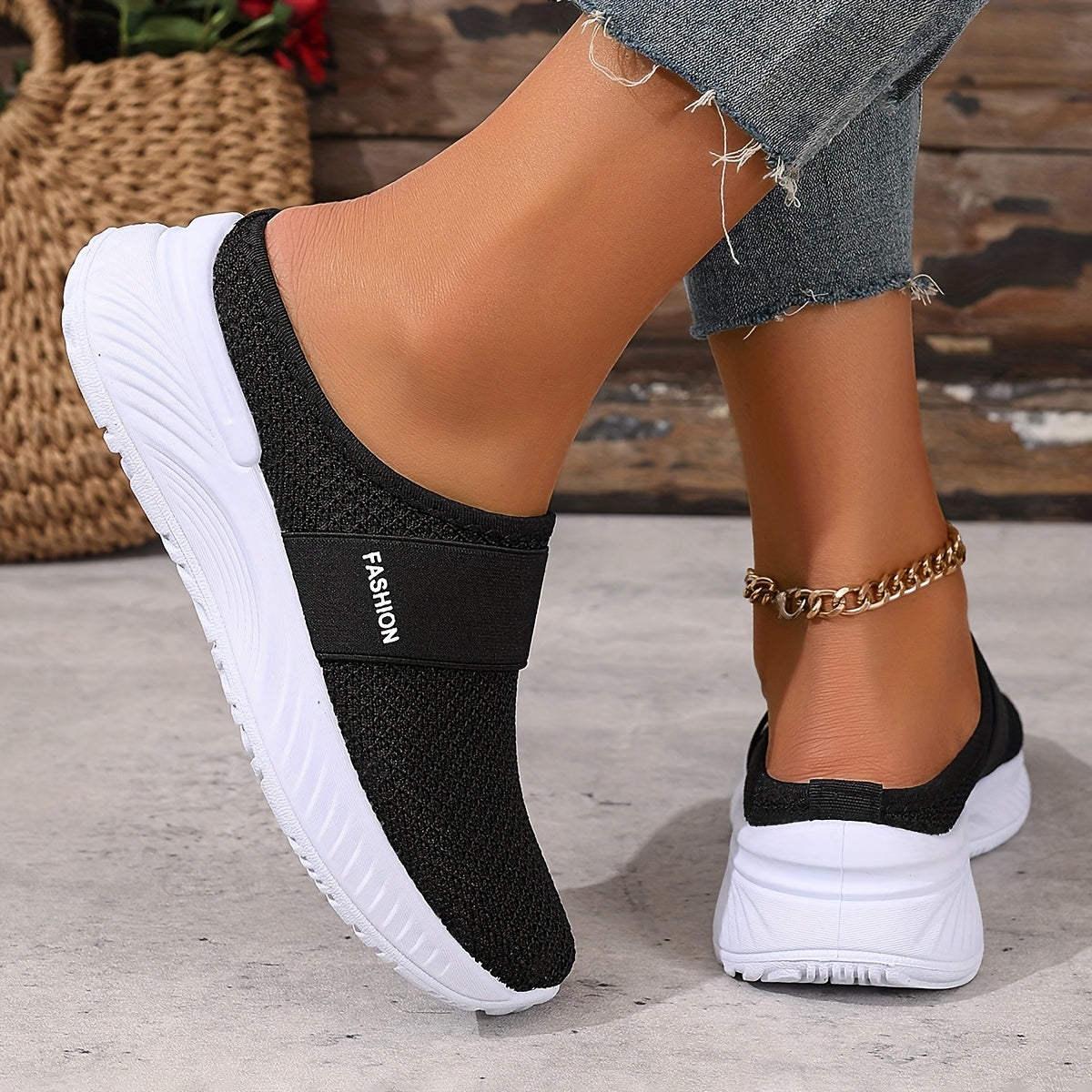 Breathable Mesh Slip-On Sneakers for Women