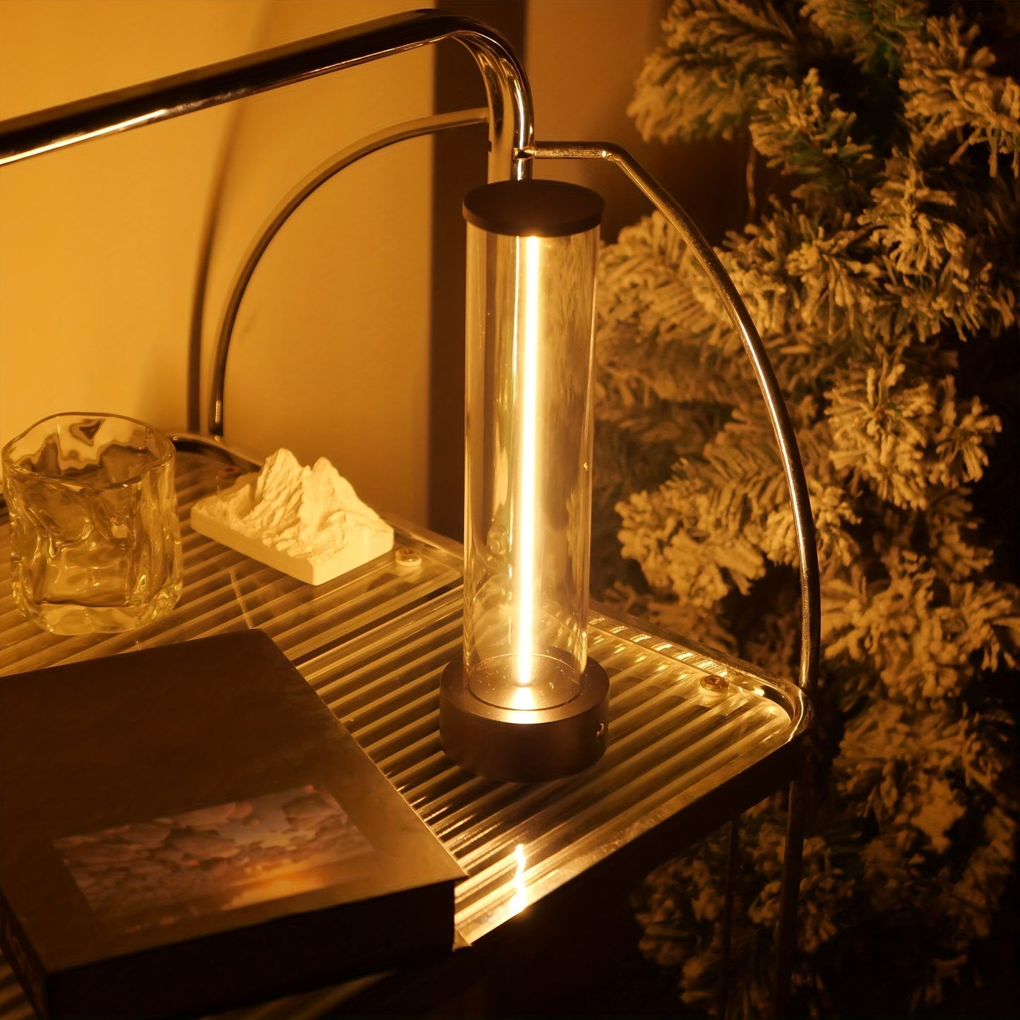 Wireless LED Table Lamp with USB Charging and Dimmable Brightness