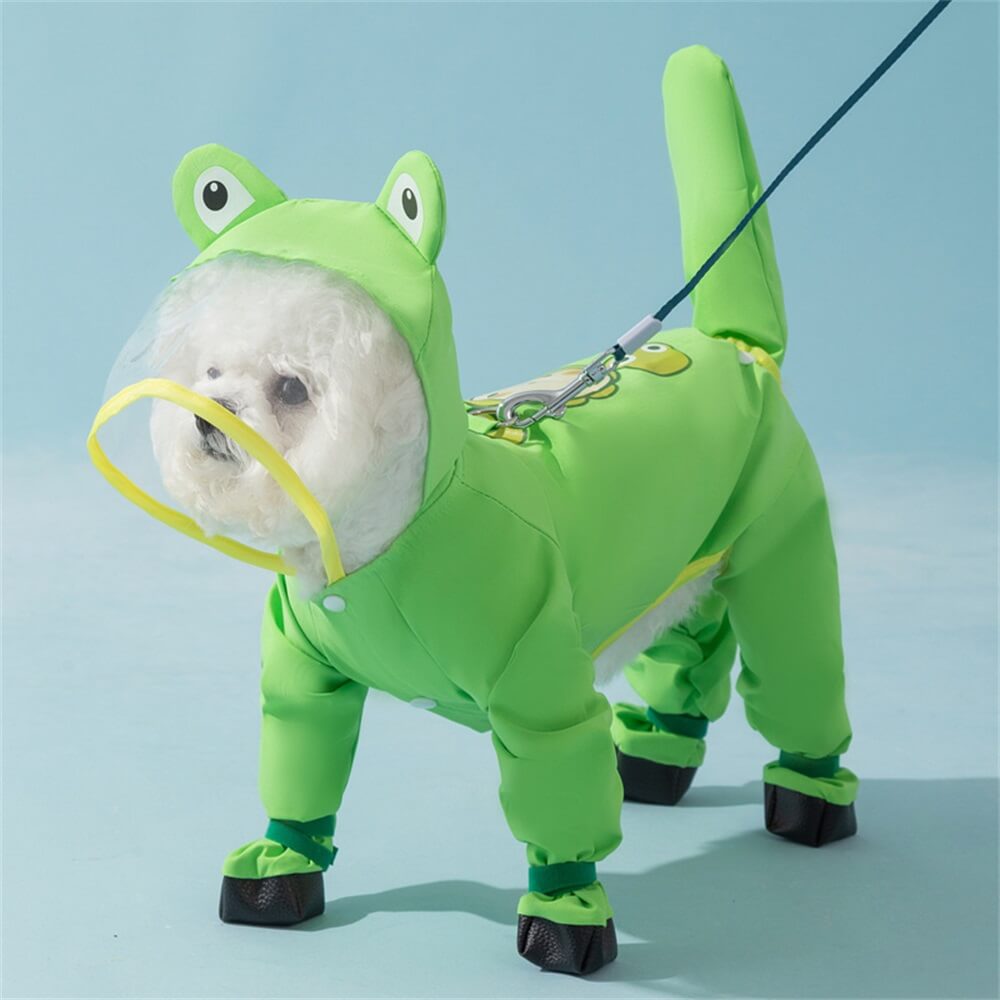 Waterproof Full Body Dog Raincoat with Animal Design