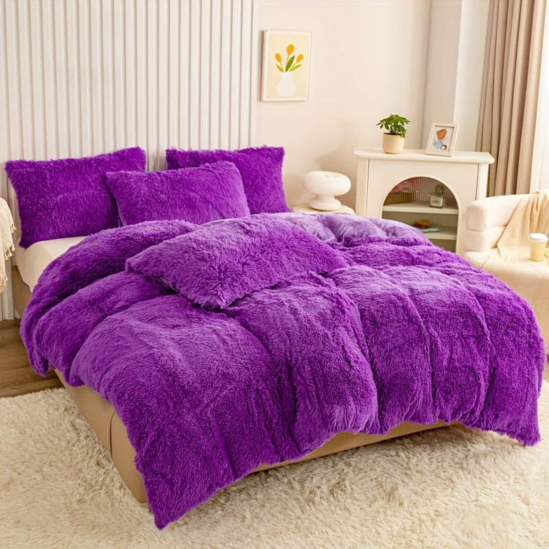 Ultra Soft Plush Duvet Cover Set with Zipper Closure
