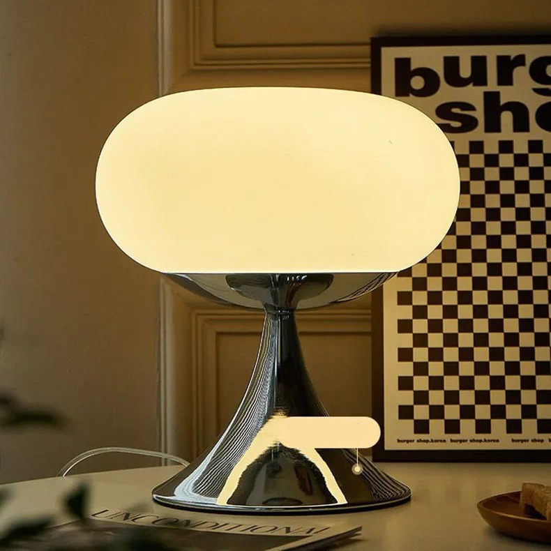 Apple-Shaped Glass Table Lamp with Warm Illumination
