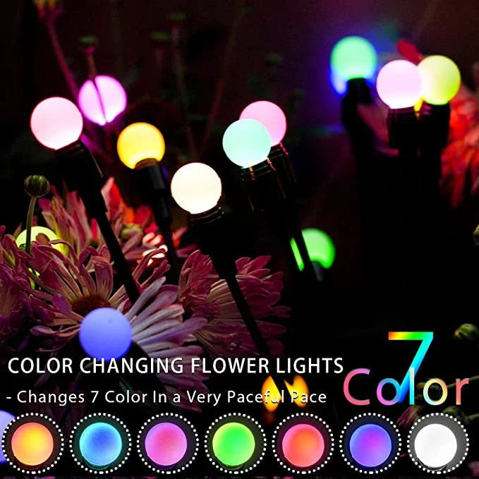 Solar-Powered Firefly Garden Light with Flexible Sway Design