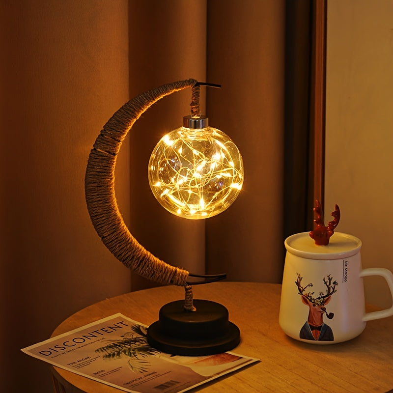 Wrought Iron LED MoonGlow Table Lamp