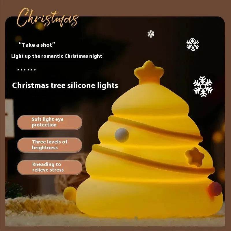 Silicone Christmas Tree Night Light USB Rechargeable for Kids