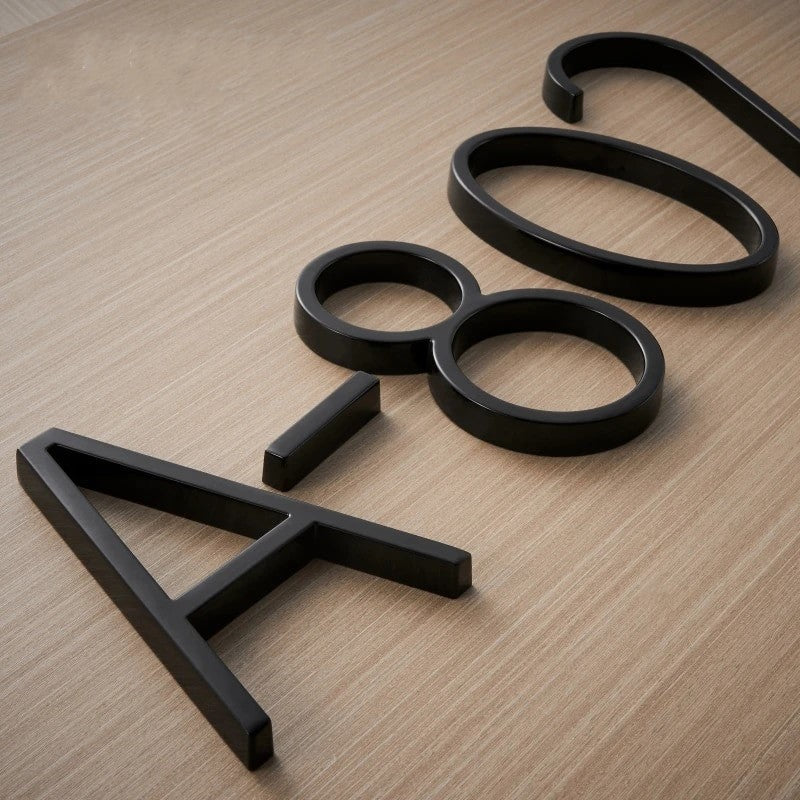 Modern Black Stainless Steel House Numbers