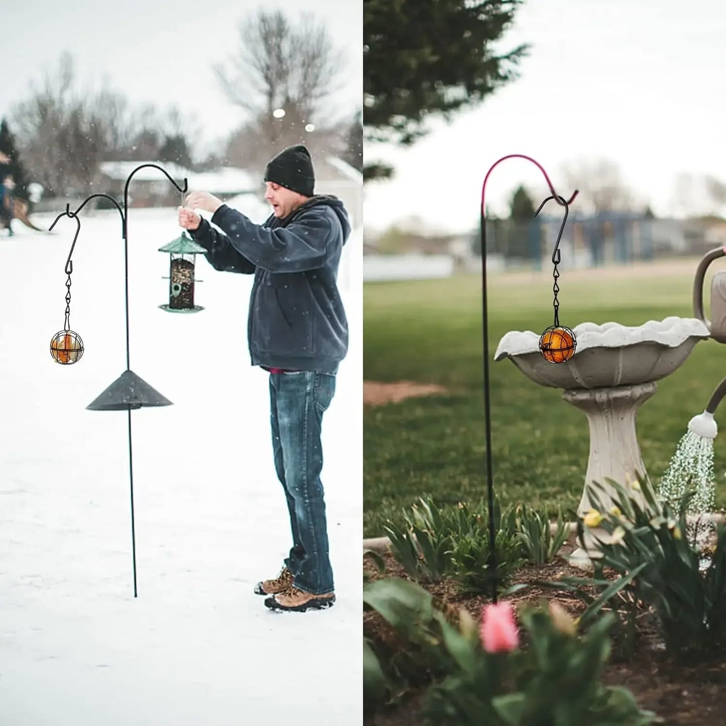 Stainless Steel 4-Part Bird Feeder Set for Garden and Balcony