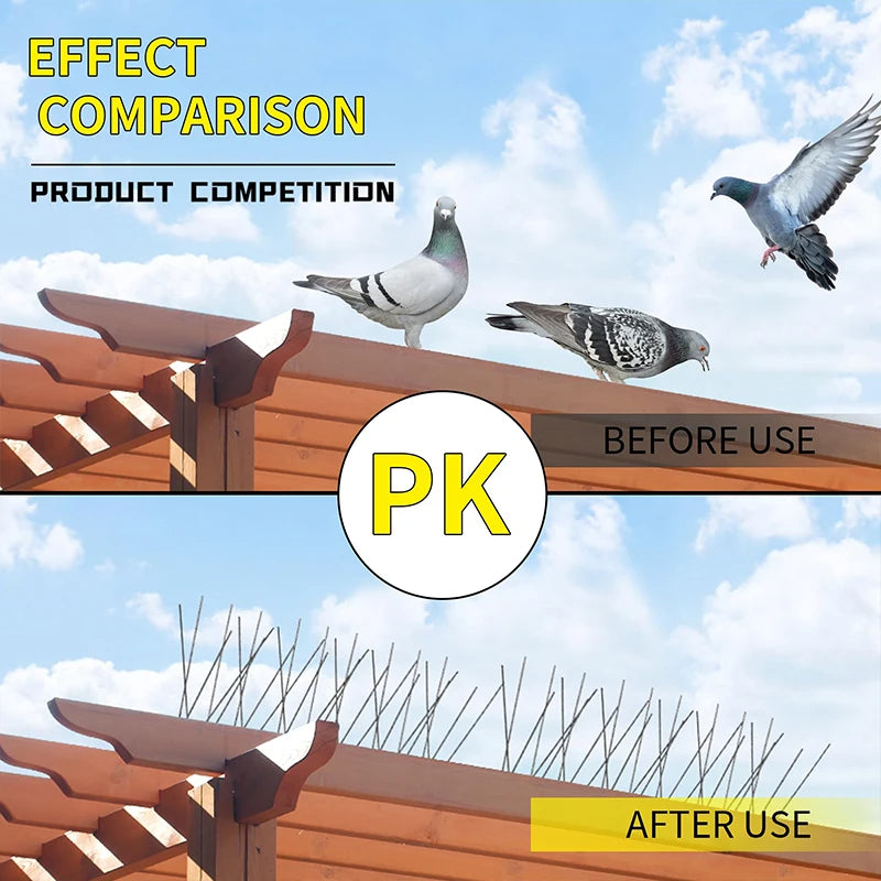 Stainless Steel Bird Deterrent Spikes for Outdoor Use