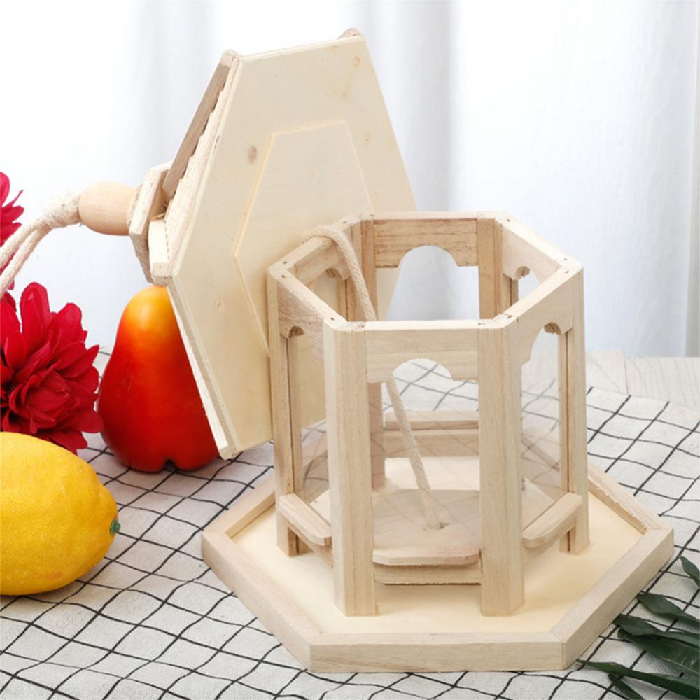 Wooden Transparent Bird Feeder with Easy Refill Design