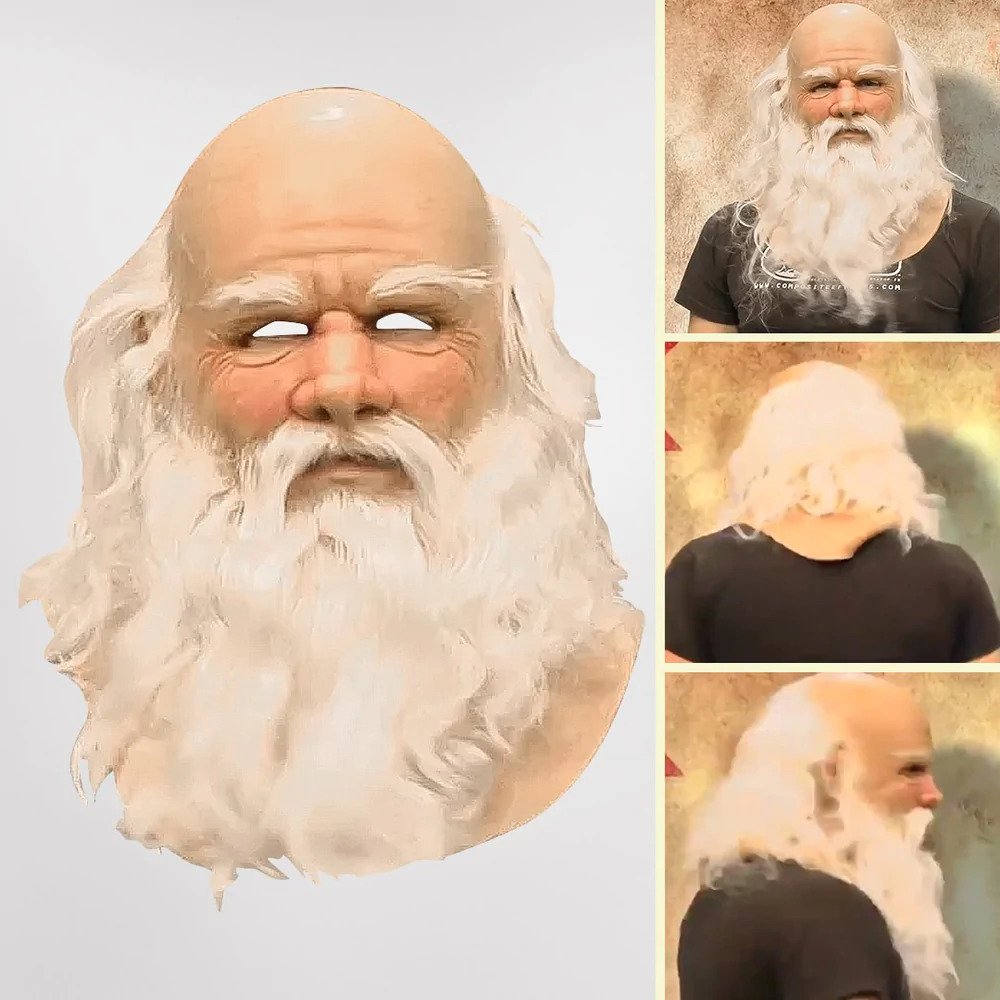 Realistic Santa Claus Mask with Neck Coverage