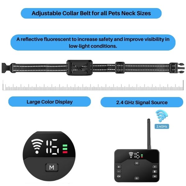 Wireless Dog Training Collar with Adjustable Area Fencing