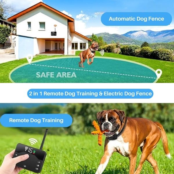 Wireless Dog Training Collar with Adjustable Area Fencing