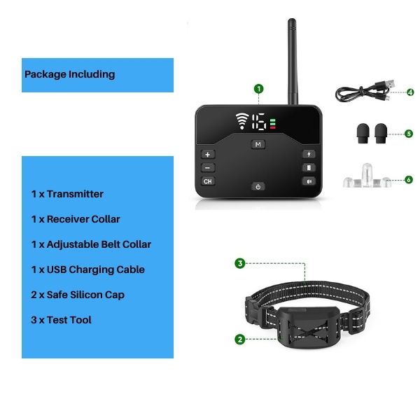 Wireless Dog Training Collar with Adjustable Area Fencing