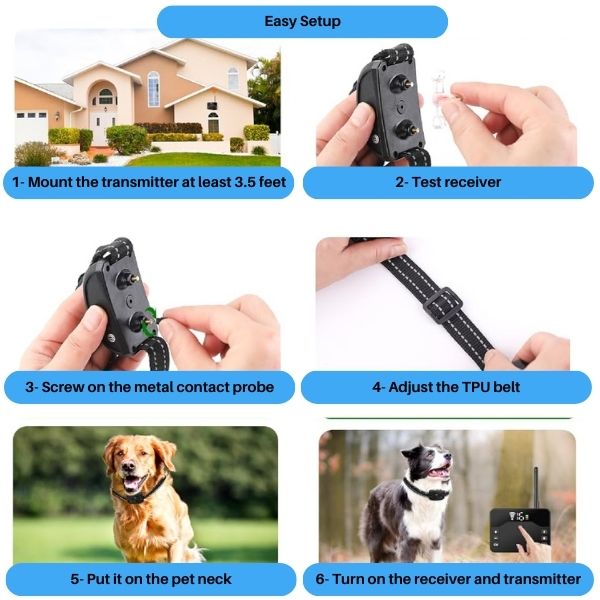 Wireless Dog Training Collar with Adjustable Area Fencing