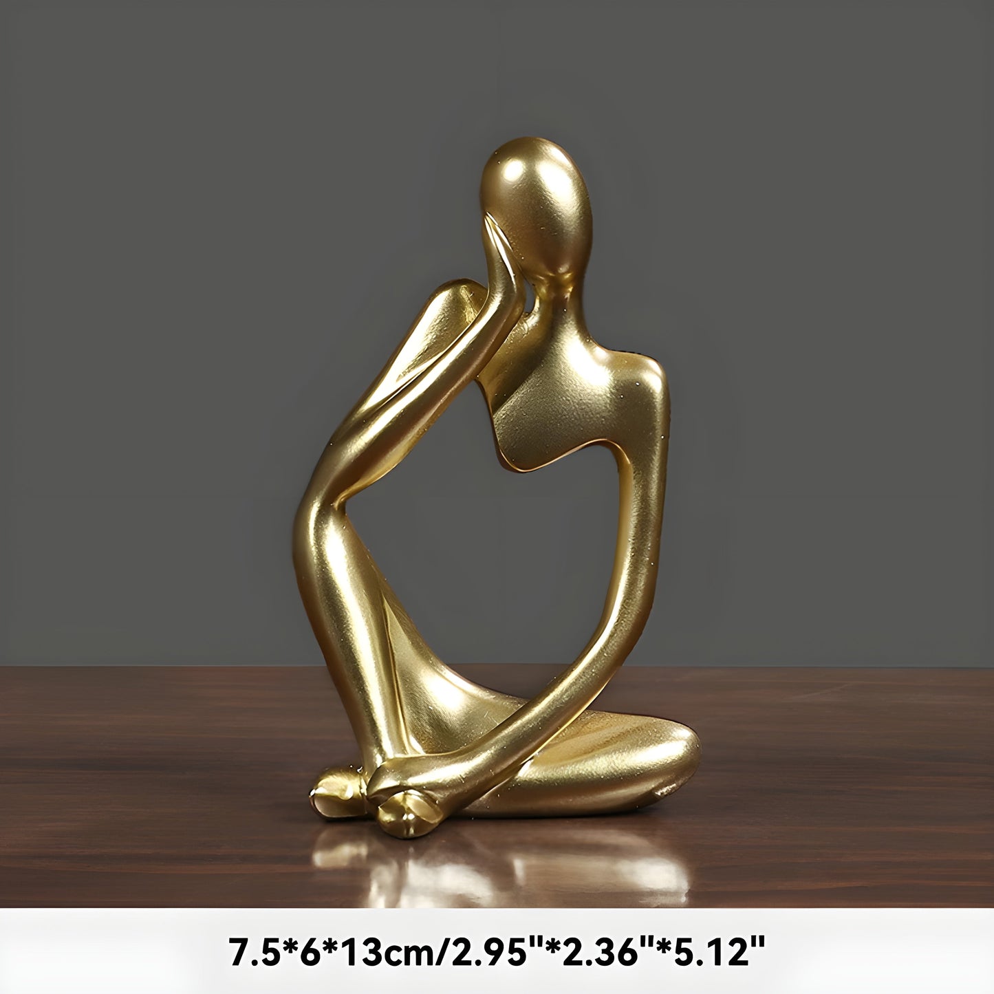 Sand-Hued Abstract Thinker Sculpture in Scandinavian Design